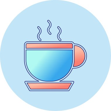 Kahve Kupası web simgesi, vektör çizim 