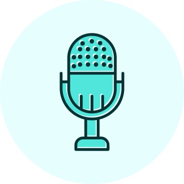 mikrofon simgesi vektör illüstrasyonu 