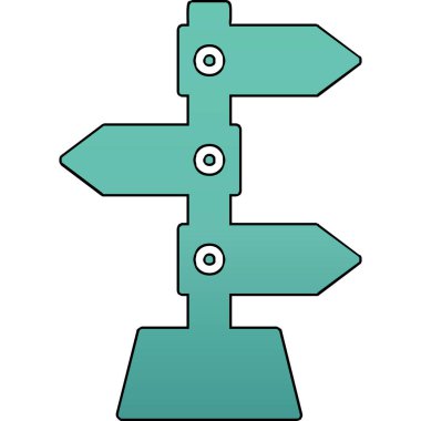 yön işareti simgesi, vektör illüstrasyonu 