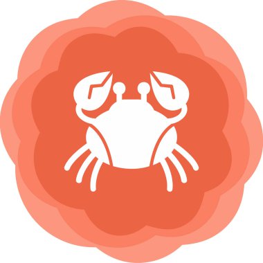 Yengeç simgesi, vektör illüstrasyonu basit tasarım 