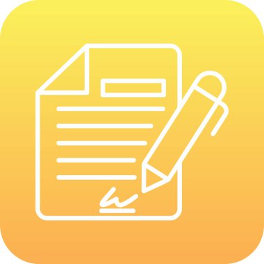 Sözleşme simgesi imzalama, basit vektör illüstrasyonu