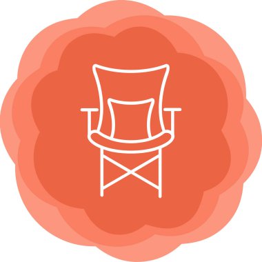 Kamp Sandalyesi Web simgesi, vektör illüstrasyonu