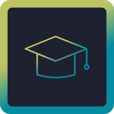 mezuniyet şapkası, web simgesi basit illüstrasyon