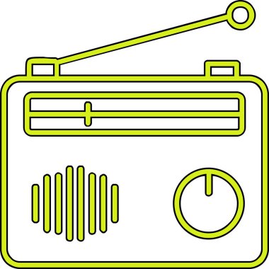 Radyo. Web simgesi basit illüstrasyon 