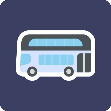 Çift katlı otobüs. Web simgesi basit illüstrasyon