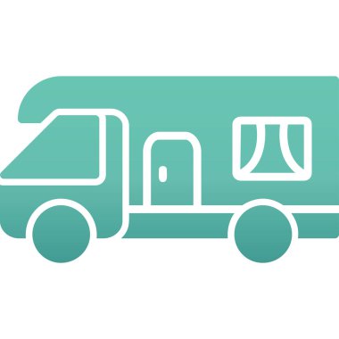 karavan web simgesi basit illüstrasyon