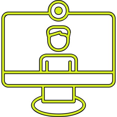 Video Arama simgesi, düz tasarım