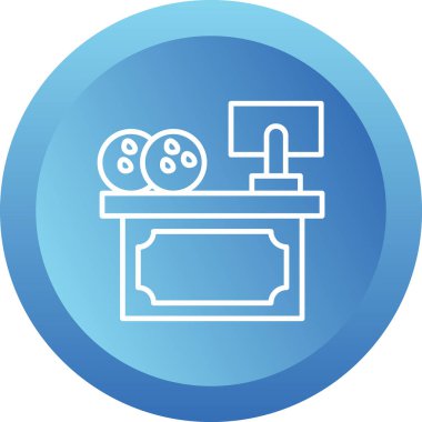 Bilgisayar simgesi, vektör illüstrasyonlu ofis tablosu 