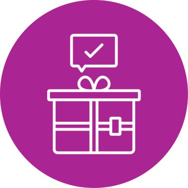 hediye kutusu simgesi, vektör illüstrasyonu 