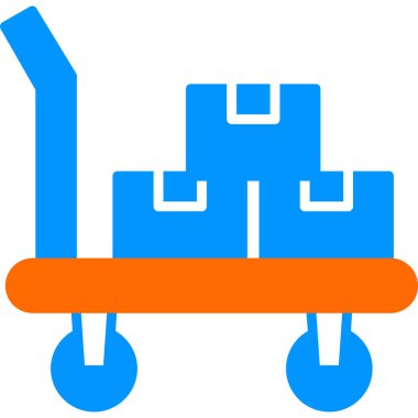 bagaj arabası ağ simgesi, vektör illüstrasyonu 