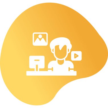 İş yeri. Web simgesi vektör illüstrasyonu