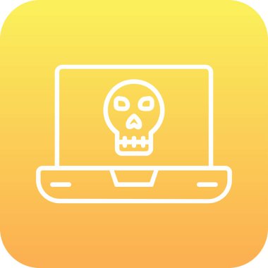 Laptop vektör çiziminde ölü kafatası simgesi