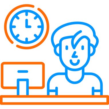 Sıkı Çalışma simgesi, vektör illüstrasyonu