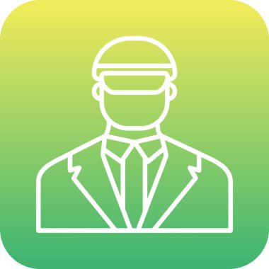 Güvenlik subayı simgesi, vektör illüstrasyonu basit tasarım