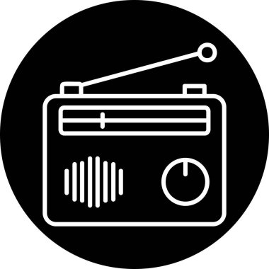 Radyo. Web simgesi basit illüstrasyon 
