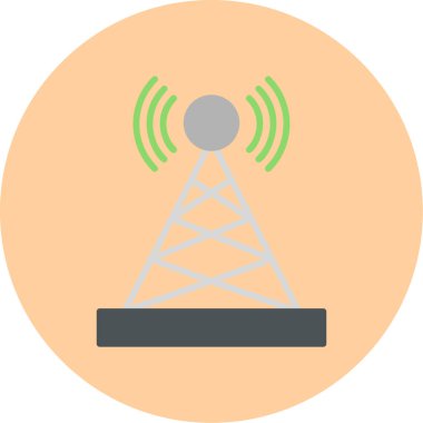 Uydu kulesi işaret çizgisi ağ simgesi, vektör illüstrasyonu