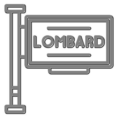 Lombard imza web simgesi, vektör illüstrasyonu