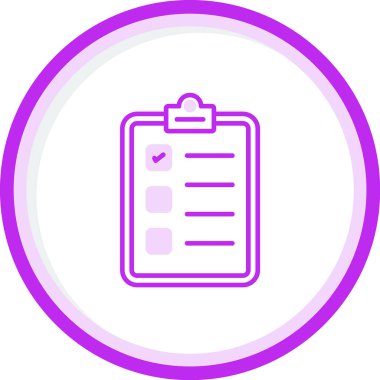 Kontrol listesi web simgesi, basit vektör illüstrasyonu 