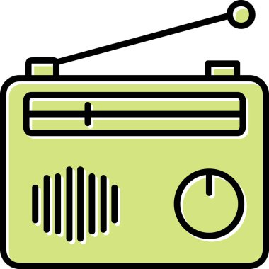 Radyo. Web simgesi basit illüstrasyon 