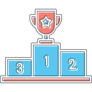 Kazanan kupa ikonu. özet çizimi 