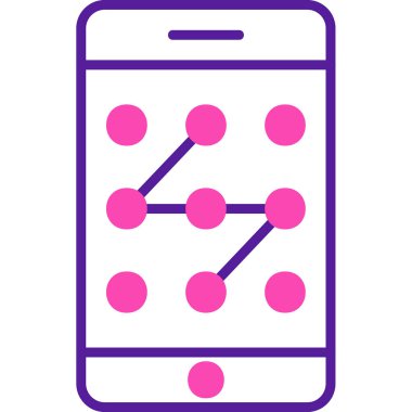 Mobil Desen Kilit simgesi, vektör illüstrasyonu