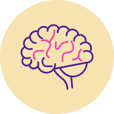 Beyin. Web simgesi basit illüstrasyon 