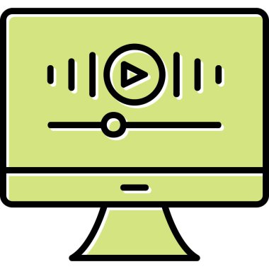 Müzik Video simgesinin vektör illüstrasyonu