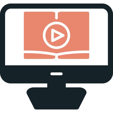 Video dersi için. Web simgesi basit illüstrasyon