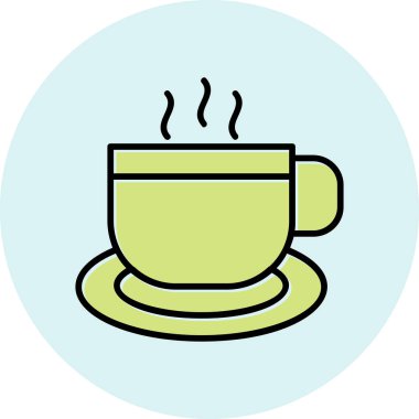 Kahve. Web simgesi basit illüstrasyon 