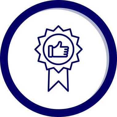 Başparmak Yukarı simgesi ve vektör illüstrasyonuyla En İyi Uygulama Rozeti  