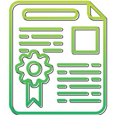 Lisans sertifikası simgesi, vektör illüstrasyonu basit tasarım