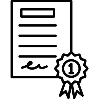 Sertifika. Web simgesi basit illüstrasyon