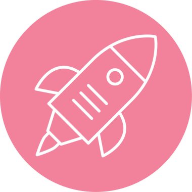 Roket. Web simgesi basit illüstrasyon 