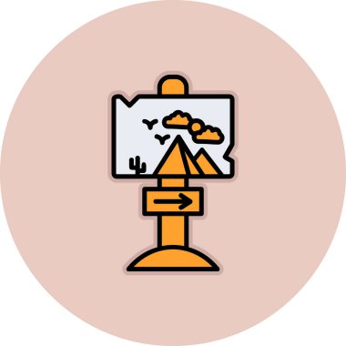 Ok simgesi, vektör illüstrasyonlu tabela