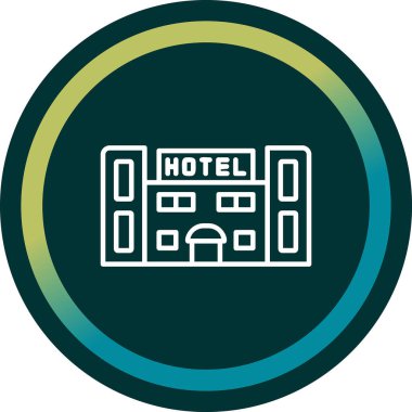 Otel web simgesi, vektör illüstrasyonu