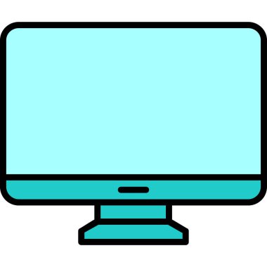 Bilgisayar monitörü. Web simgesi basit illüstrasyon 