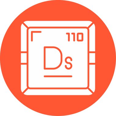 Darmstadtium web simgesi, vektör illüstrasyonu