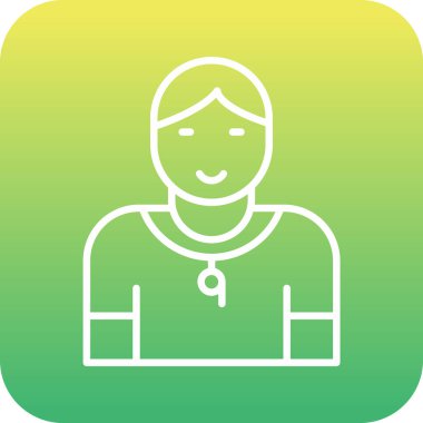 Jimnastik eğitmeni web simgesi, vektör illüstrasyonu