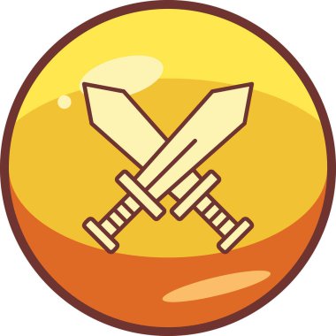 Çapraz kılıç simgesi vektör illüstrasyon 