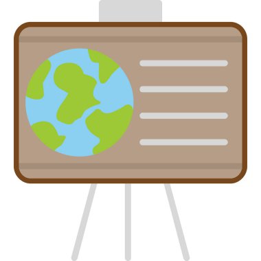 Coğrafya web simgesi, vektör illüstrasyonu