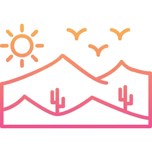 stock vector Desert web  icon, outline style