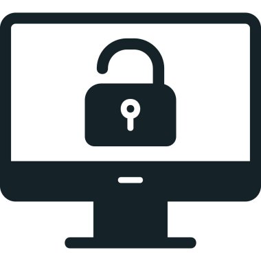 Güvenli olmayan bilgisayar vektör simgesi modern basit illüstrasyon