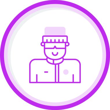 Kayakçı avatar simgesi. vektör illüstrasyonu        