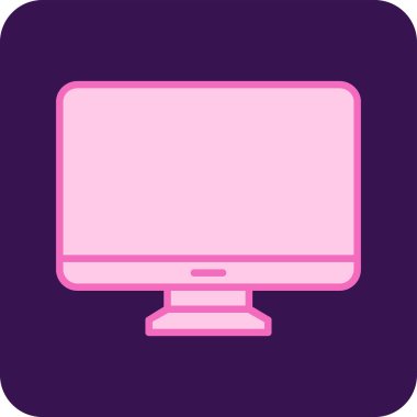 Bilgisayar monitörü. Web simgesi basit illüstrasyon 