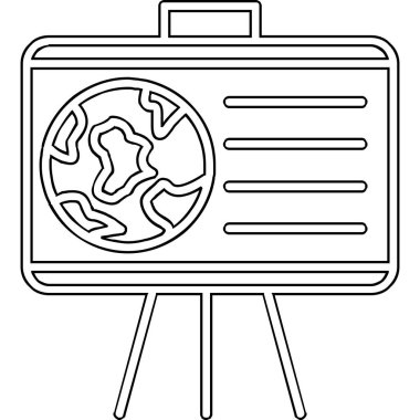 Coğrafya web simgesi, vektör illüstrasyonu