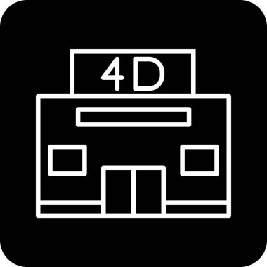 4d Sinema ikonu vektör illüstrasyonu