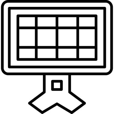 Monitör simgesinin vektör illüstrasyonu 