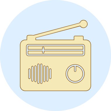 Radyo. Web simgesi basit illüstrasyon 