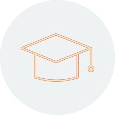 mezuniyet şapkası, web simgesi basit illüstrasyon