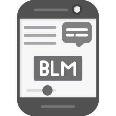 Akıllı telefon simgesinde BLM 'nin vektör modern illüstrasyonuName